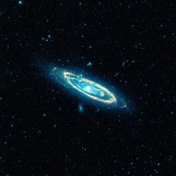 Bild der Andromeda-Galaxie, M31, aufgenommen vom Wide-field Infrared Survey Explorer (WISE) der NASA. Wissenschaft Astronomie